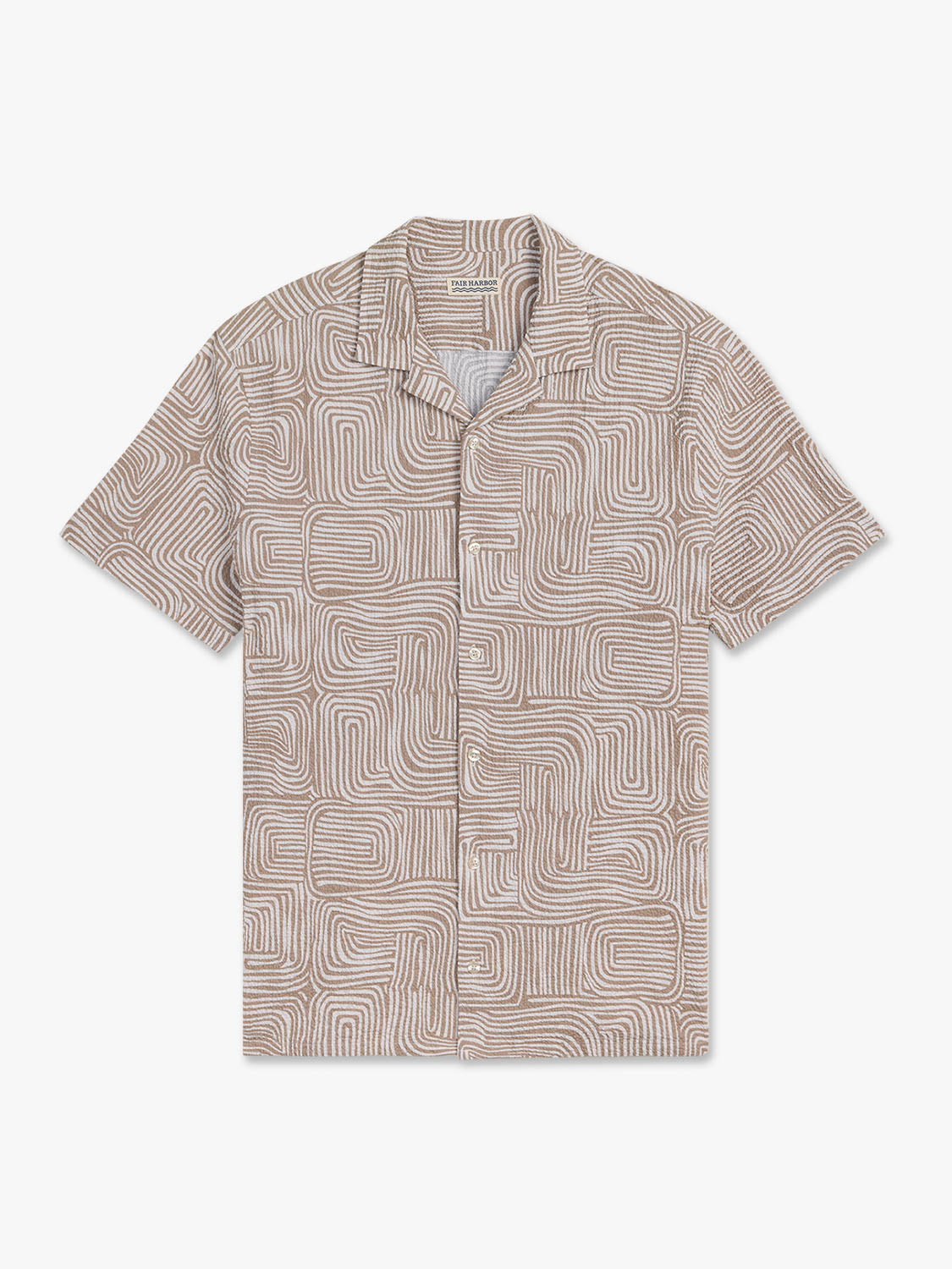 Fair Harbor Castaway Textured Camp Shirt - Wavy Sands