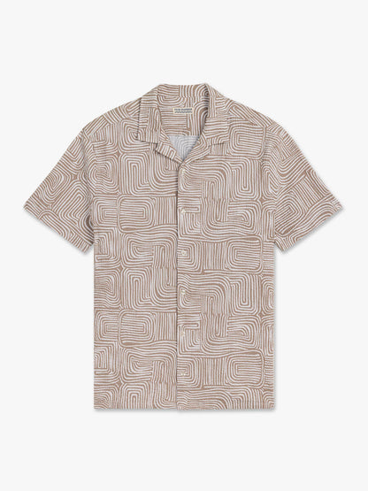 Fair Harbor Castaway Textured Camp Shirt - Wavy Sands