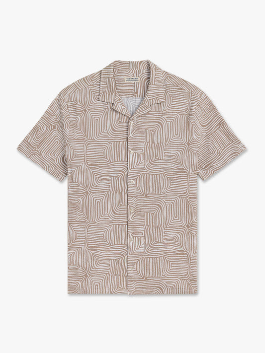 Fair Harbor Castaway Textured Camp Shirt - Wavy Sands