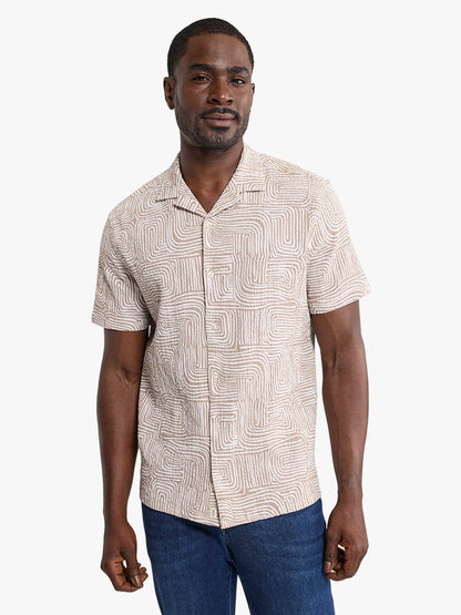 Fair Harbor Castaway Textured Camp Shirt - Wavy Sands