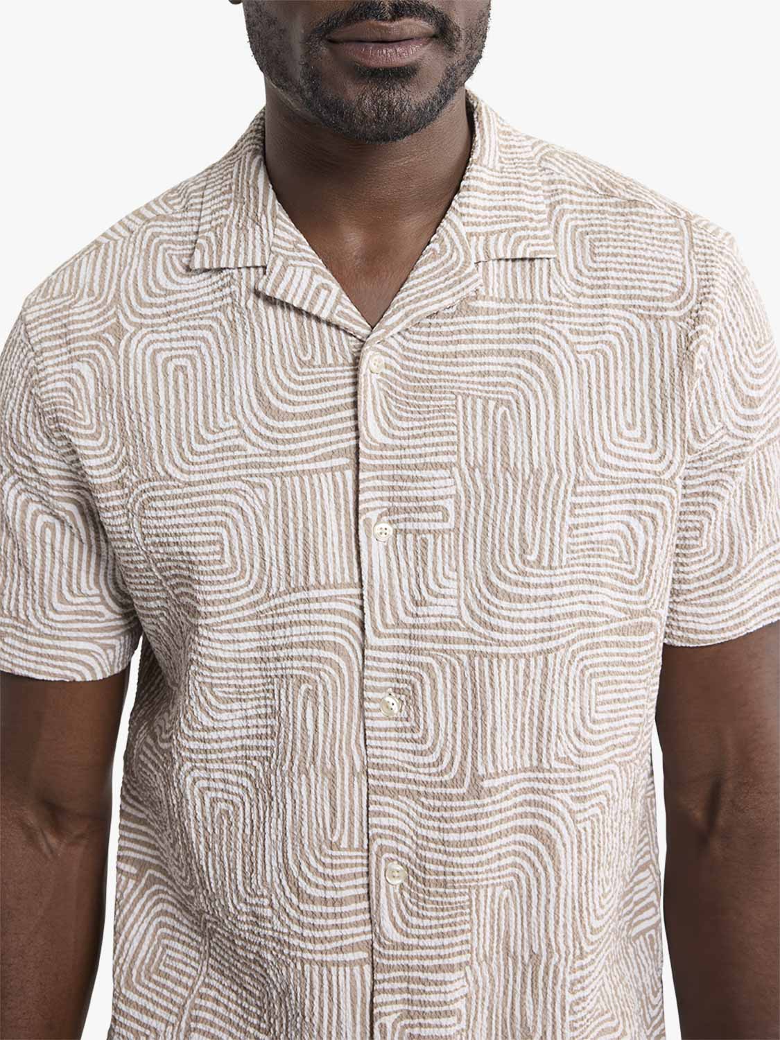 Fair Harbor Castaway Textured Camp Shirt - Wavy Sands
