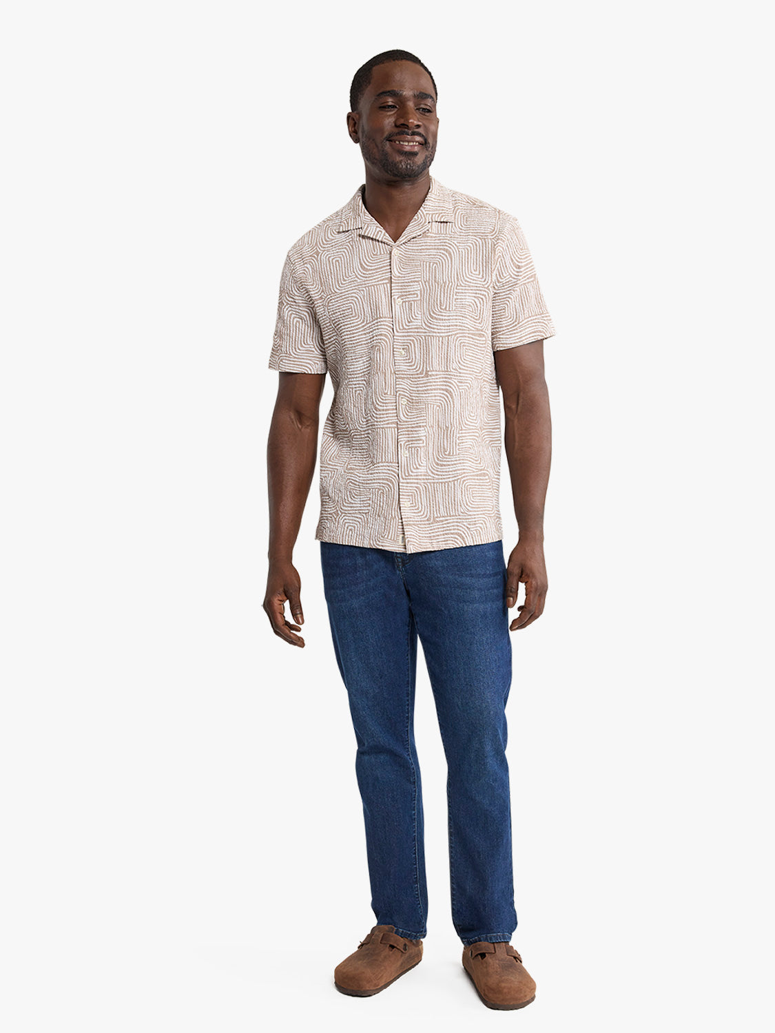 Fair Harbor Castaway Textured Camp Shirt - Wavy Sands