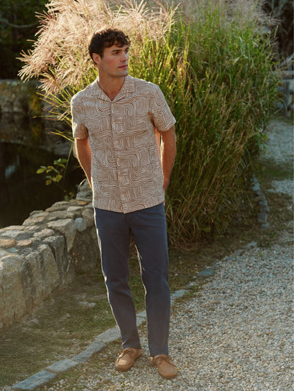 Fair Harbor Castaway Textured Camp Shirt - Wavy Sands