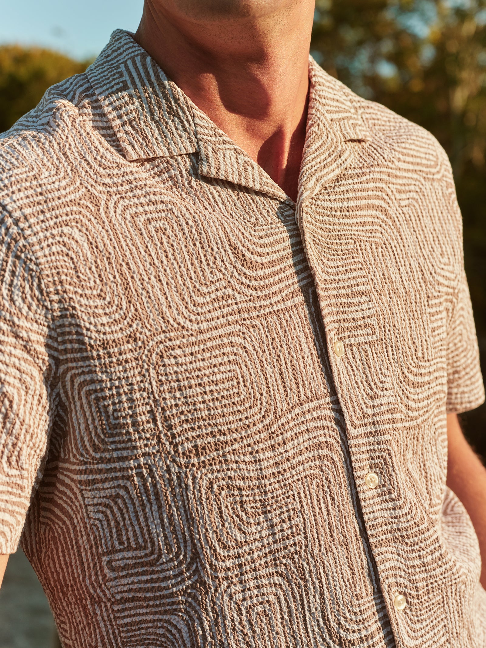 Fair Harbor Castaway Textured Camp Shirt - Wavy Sands