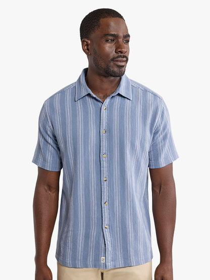 Fair Harbor Oasis Textured Shirt - Maritime Stripe