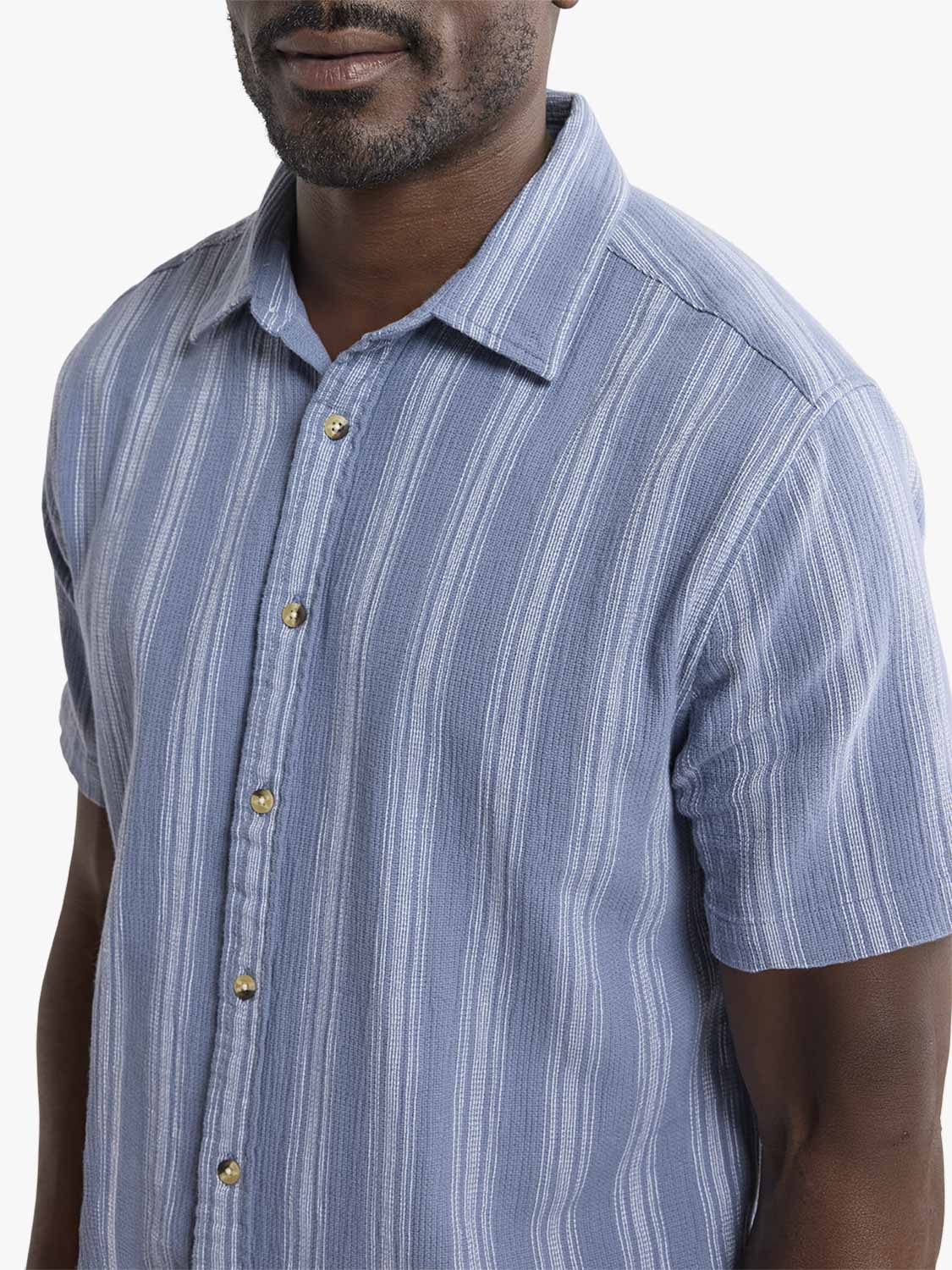 Fair Harbor Oasis Textured Shirt - Maritime Stripe