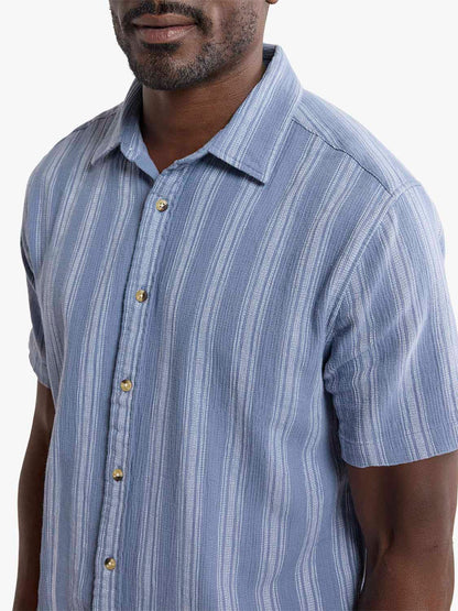Fair Harbor Oasis Textured Shirt - Maritime Stripe