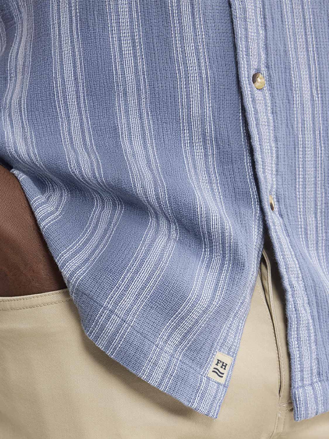 Fair Harbor Oasis Textured Shirt - Maritime Stripe