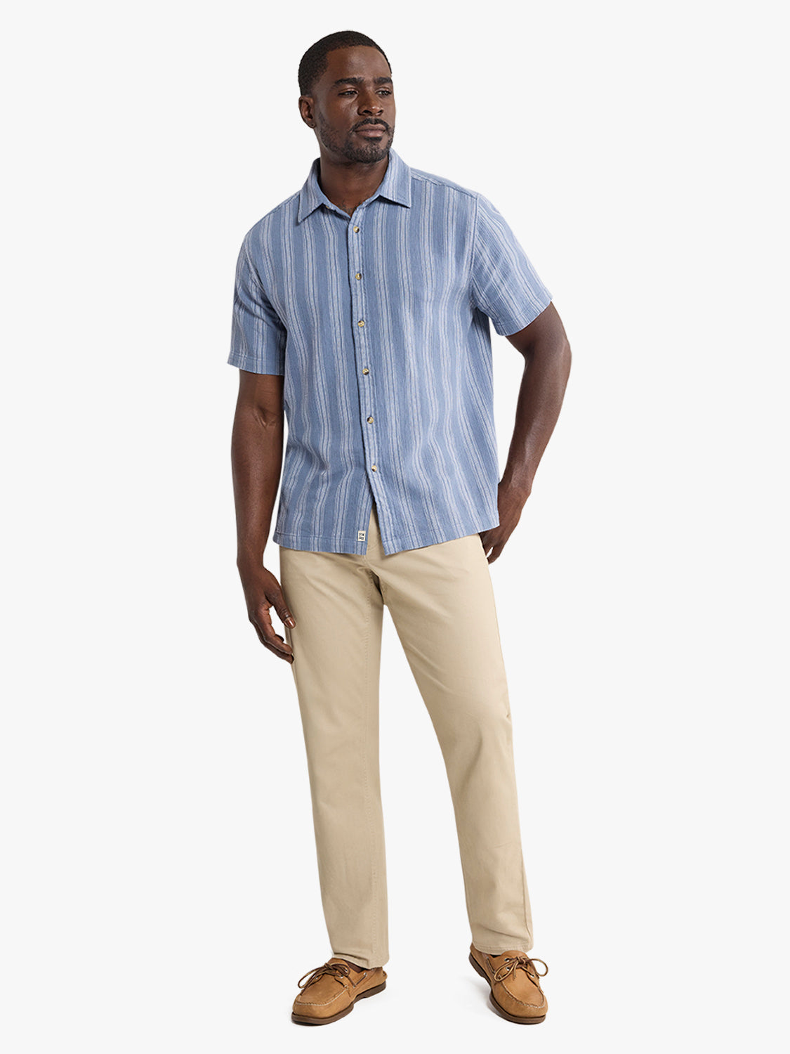 Fair Harbor Oasis Textured Shirt - Maritime Stripe