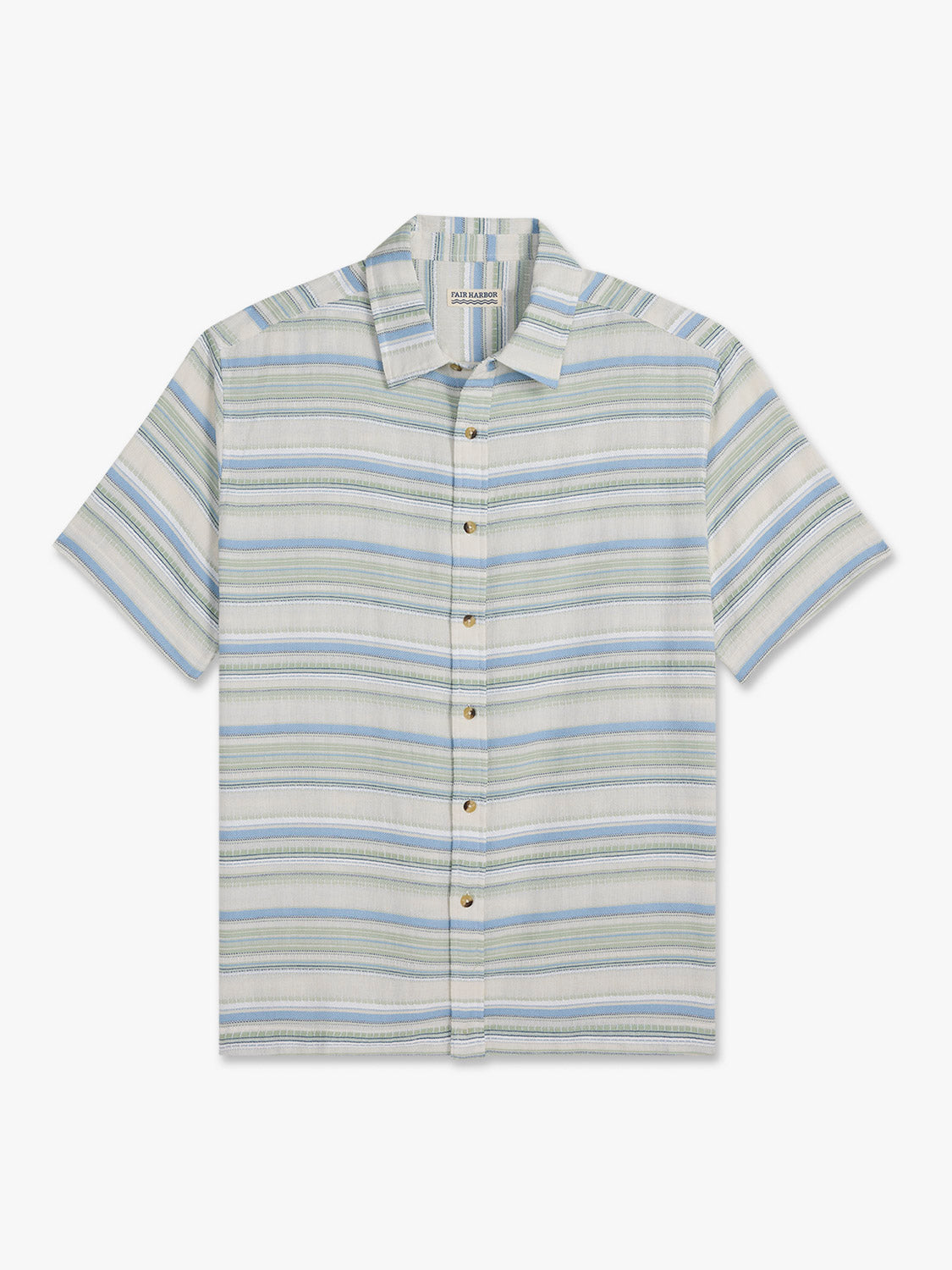 Fair Harbor Oasis Textured Shirt - Marina Stripe