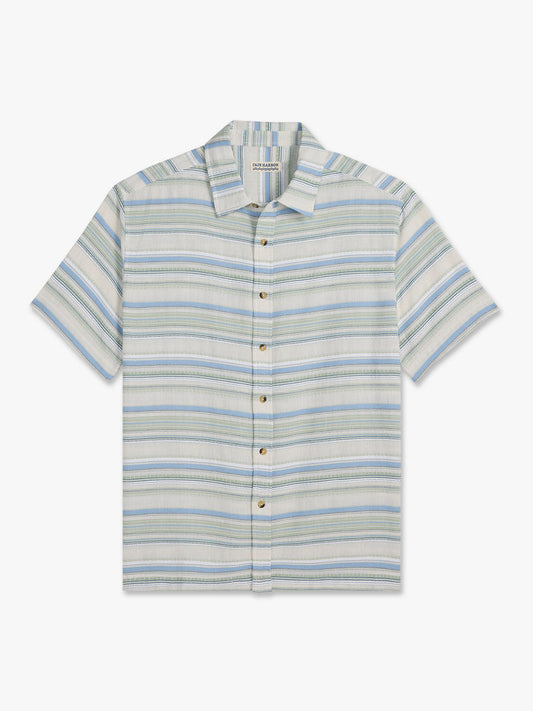 Fair Harbor Oasis Textured Shirt - Marina Stripe