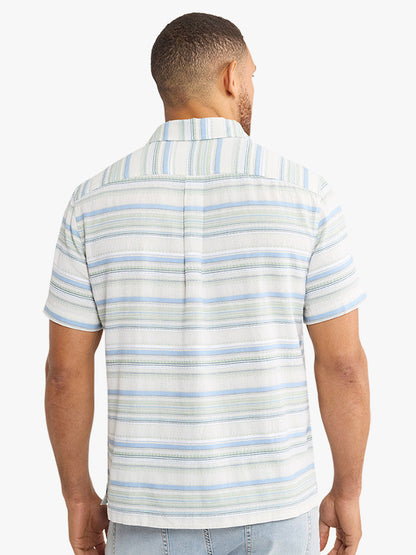 Fair Harbor Oasis Textured Shirt - Marina Stripe