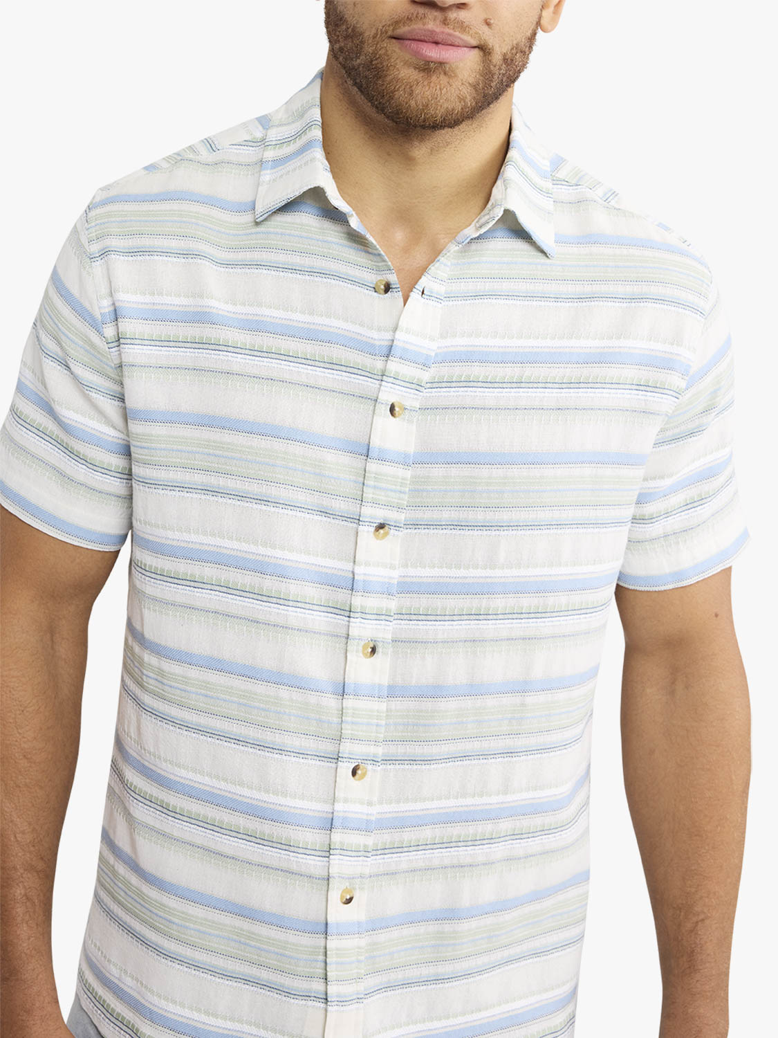 Fair Harbor Oasis Textured Shirt - Marina Stripe
