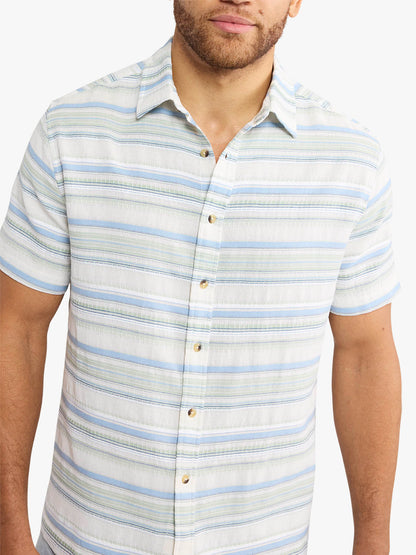 Fair Harbor Oasis Textured Shirt - Marina Stripe