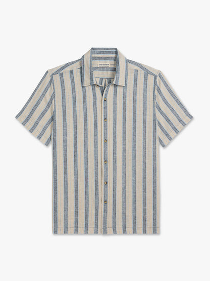 Fair Harbor Oasis Textured Shirt - Sea Blue Stripe