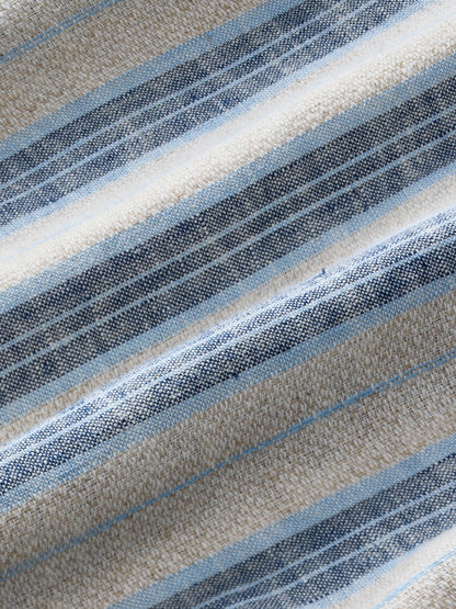 Fair Harbor Oasis Textured Shirt - Sea Blue Stripe
