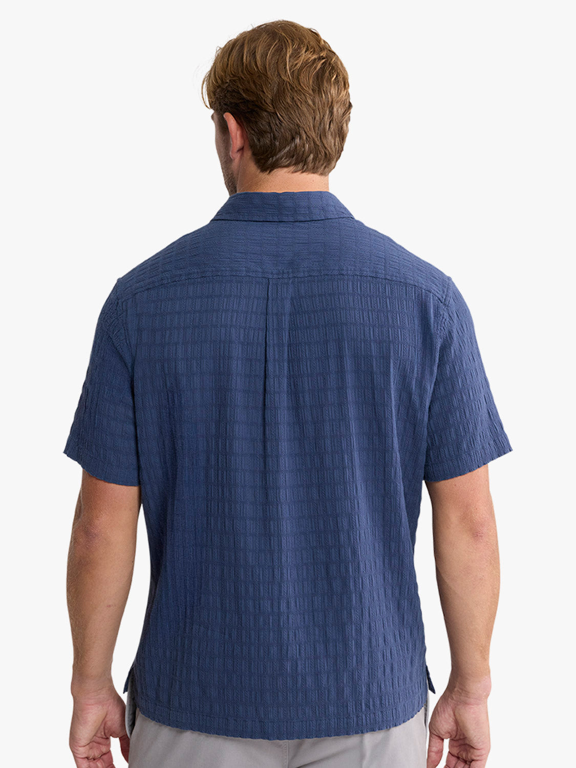 Fair Harbor Oasis Textured Shirt - Navy Basket Weave