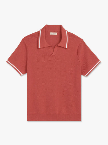 Fair Harbor Neptune Sweater Polo - Washed Red