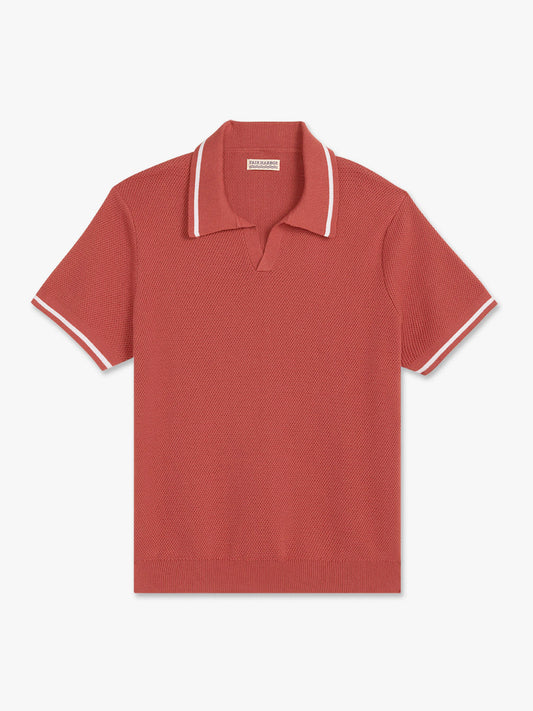 Fair Harbor Neptune Sweater Polo - Washed Red