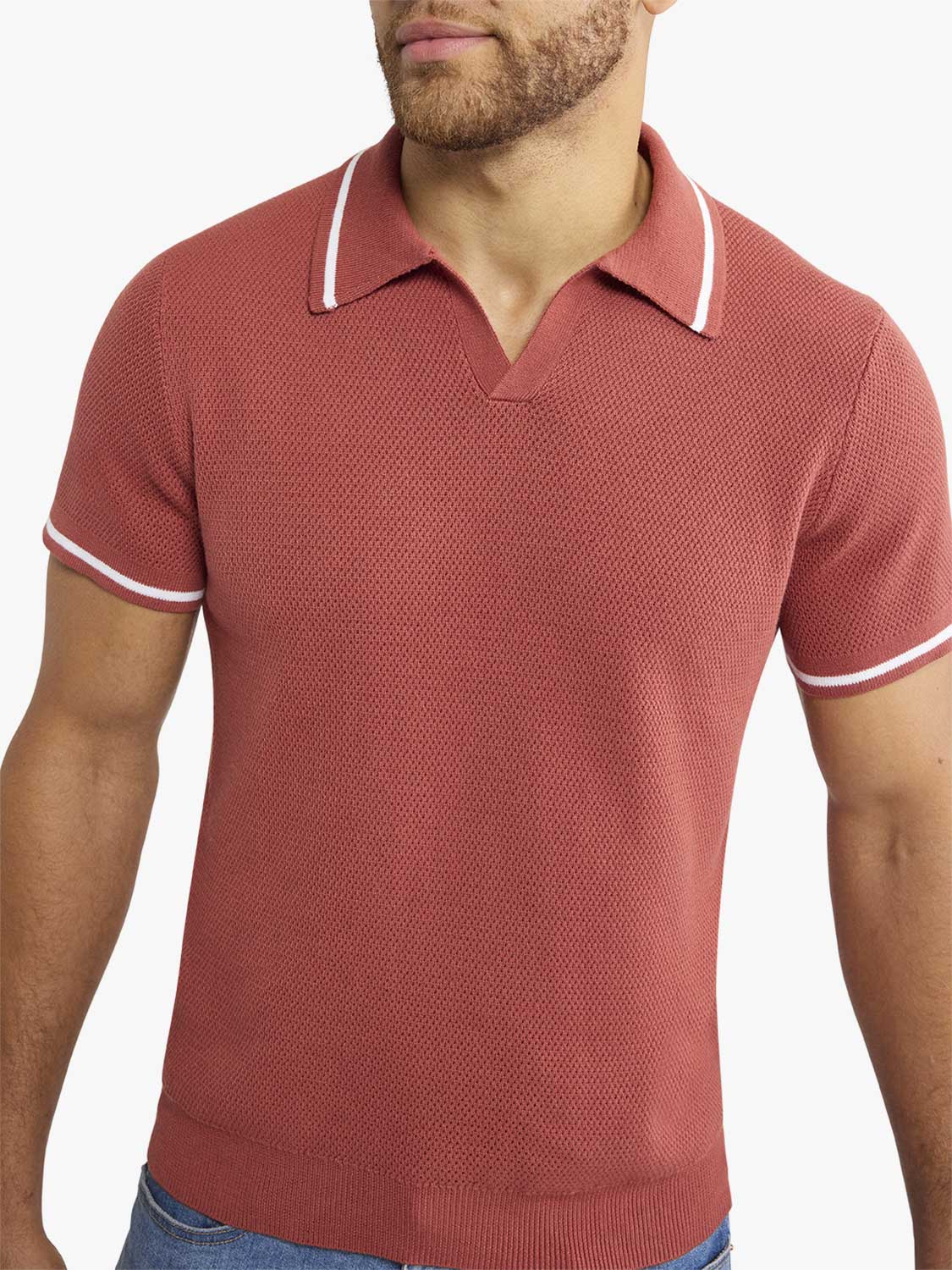 Fair Harbor Neptune Sweater Polo - Washed Red