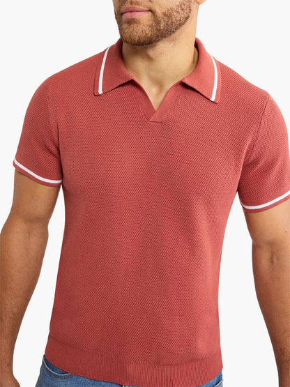 Fair Harbor Neptune Sweater Polo - Washed Red