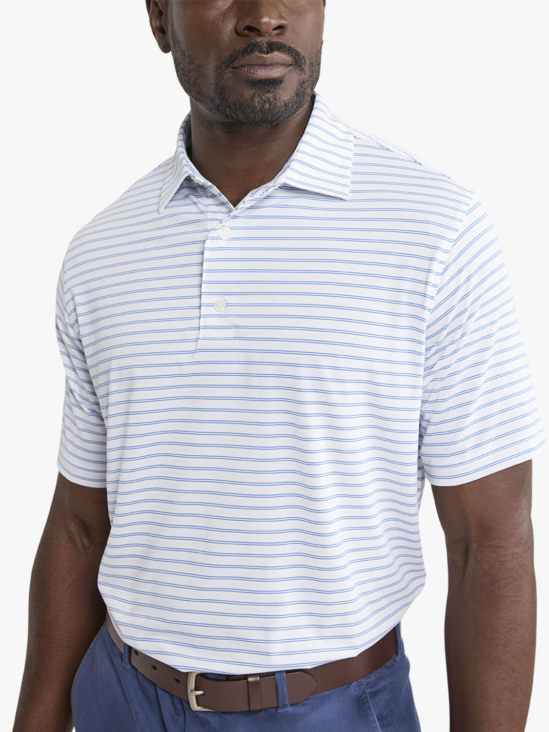 Fair Harbor Lisle Polo - Coastal Blue Stripe