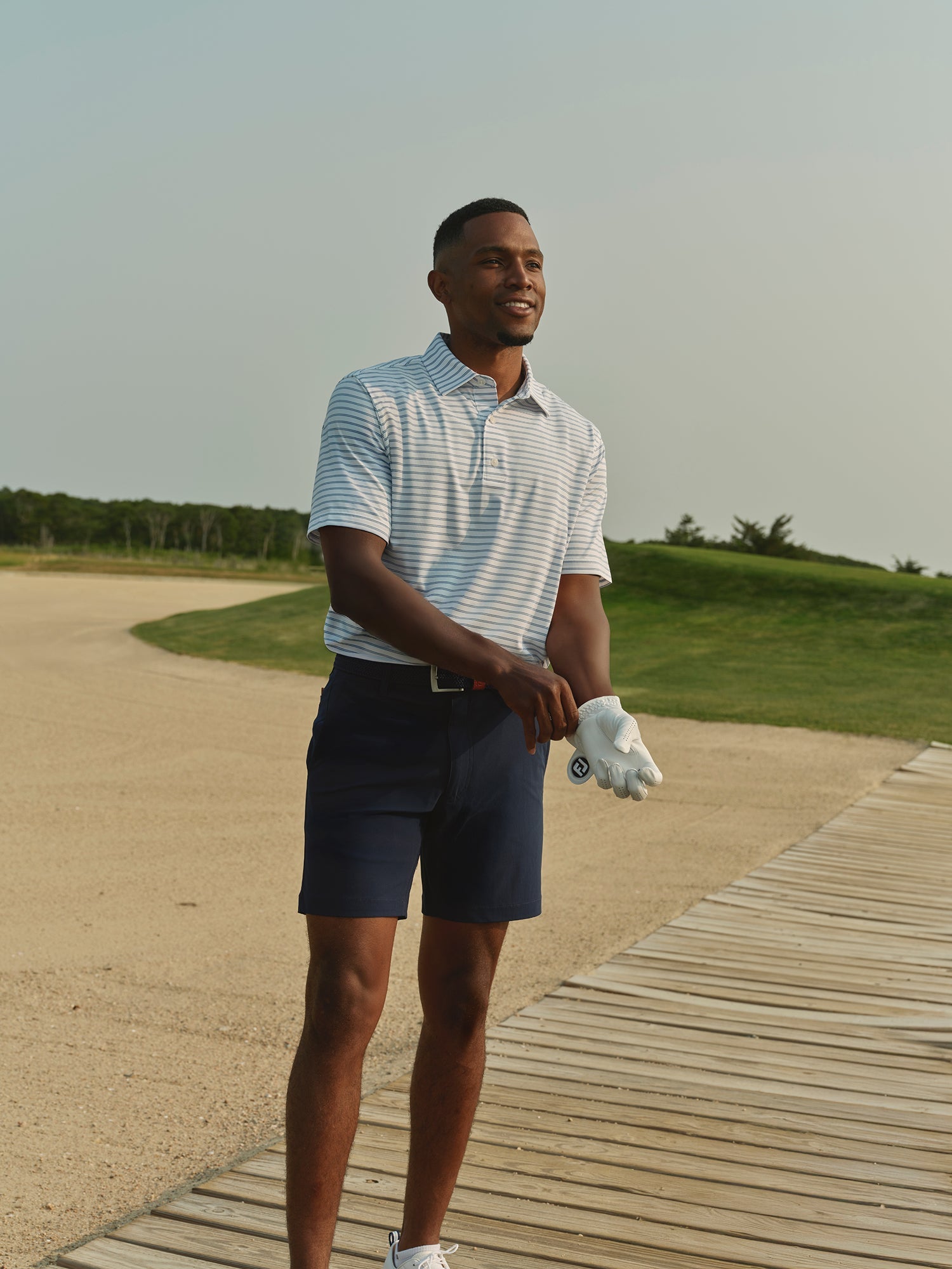 Fair Harbor Lisle Polo - Coastal Blue Stripe