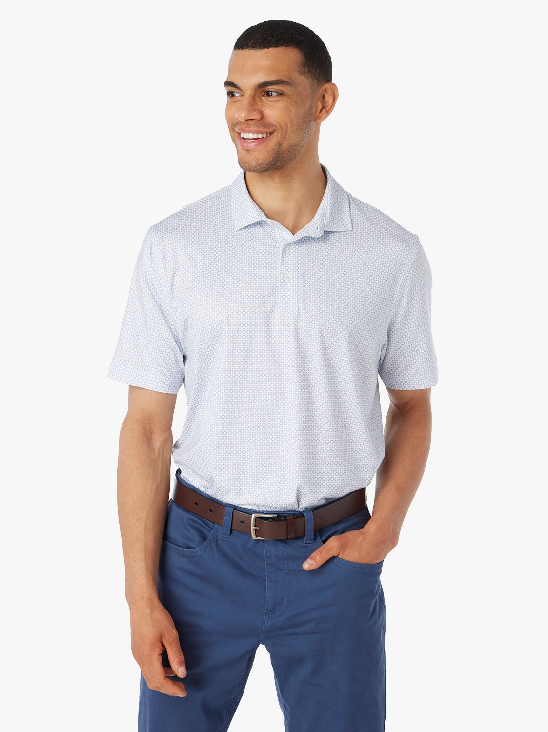 Fair Harbor Compass Polo - White Geo