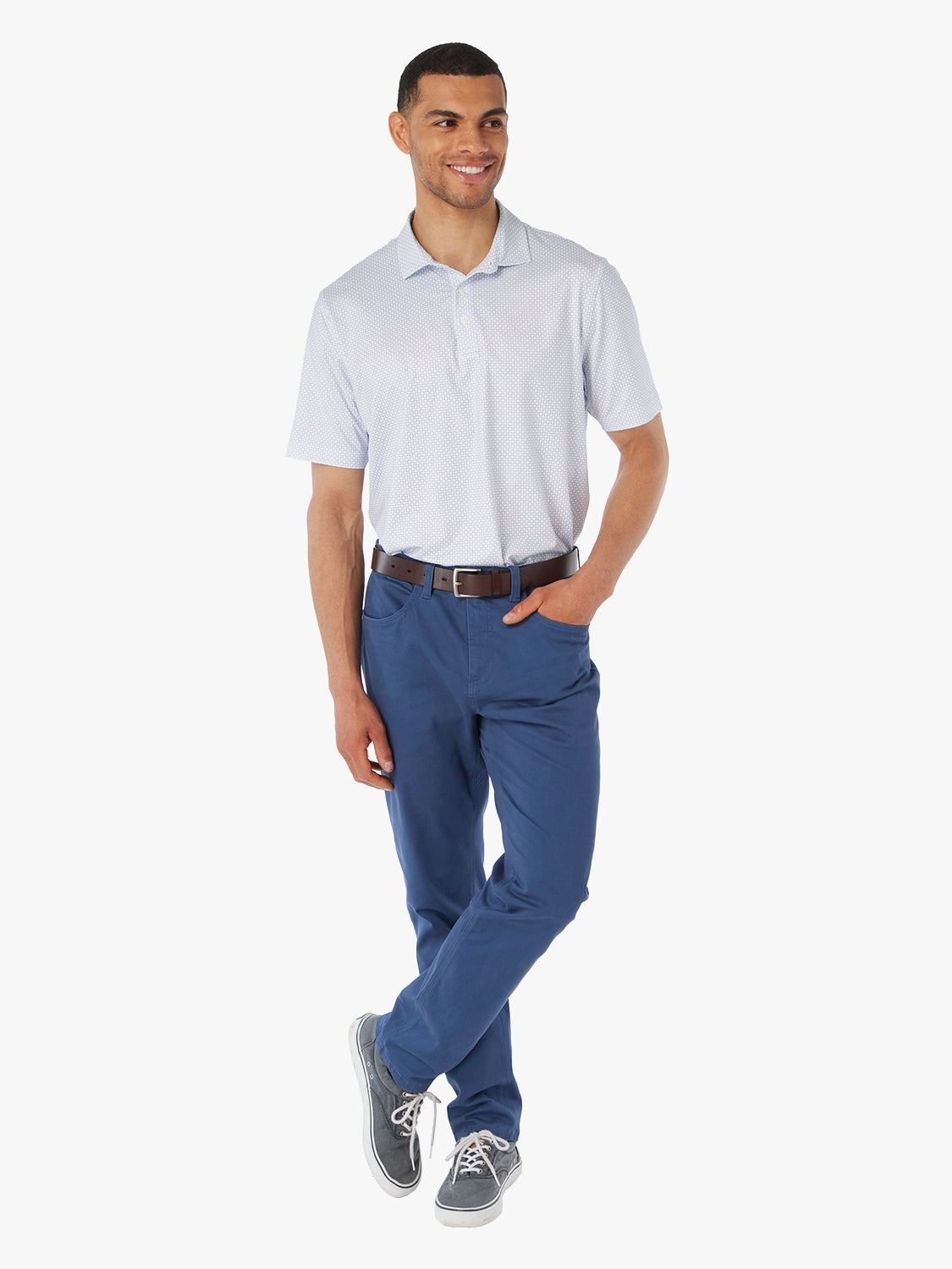 Fair Harbor Compass Polo - White Geo