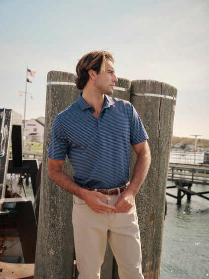Fair Harbor Compass Polo - White Geo
