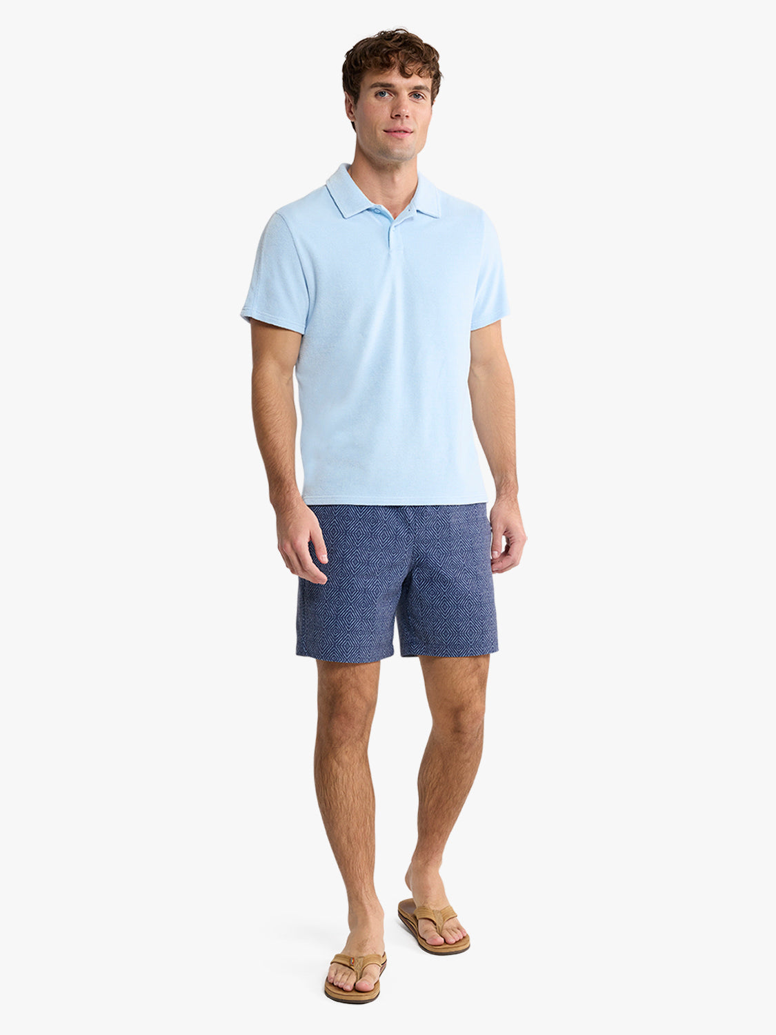 Fair Harbor Ravello Terry Polo - Light Blue