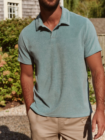 Fair Harbor Ravello Terry Polo - Light Blue