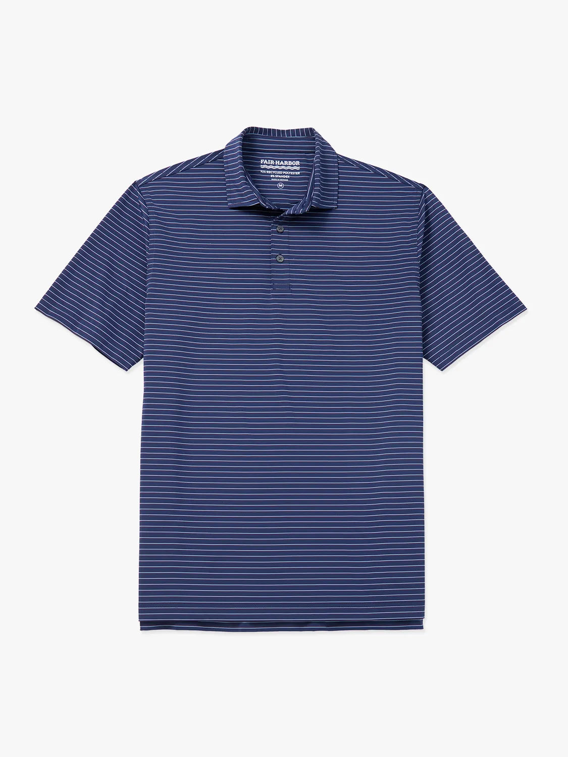 Fair Harbor Compass Polo - Navy Burgundy Stripe