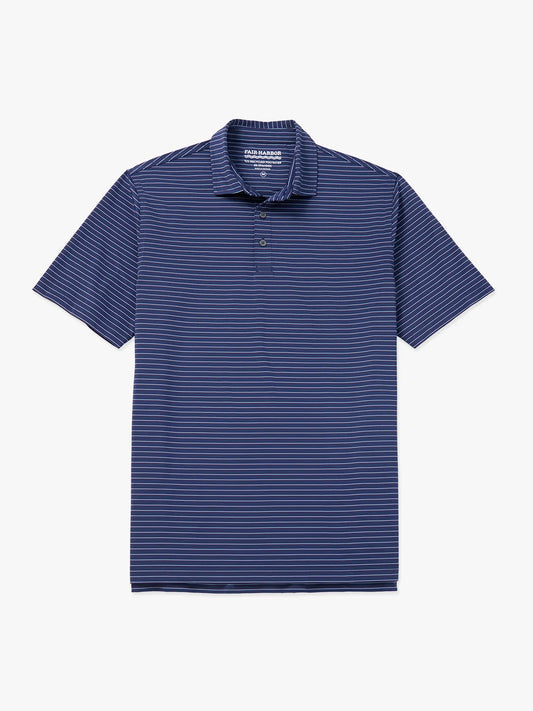 Fair Harbor Compass Polo - Navy Burgundy Stripe