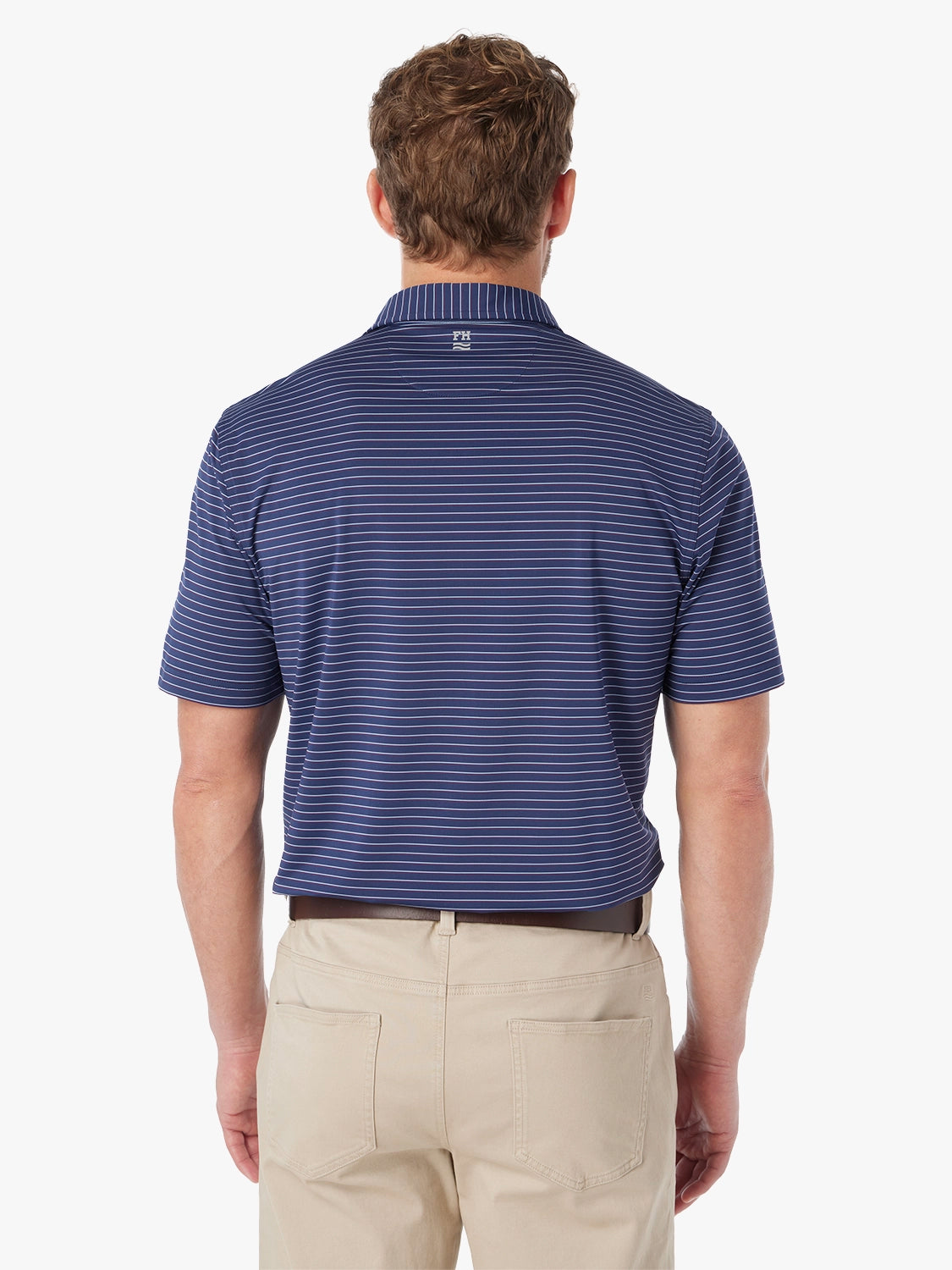 Fair Harbor Compass Polo - Navy Burgundy Stripe