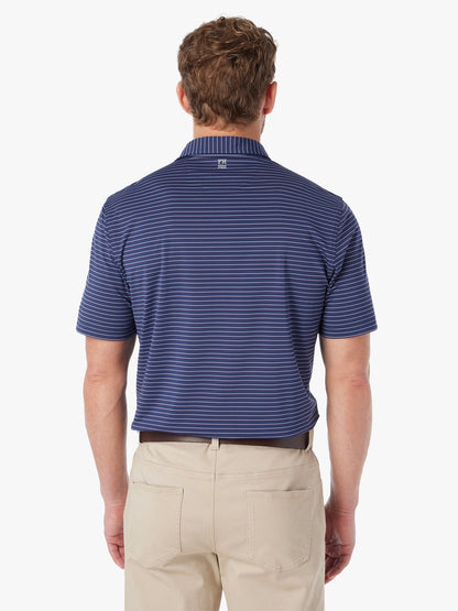 Fair Harbor Compass Polo - Navy Burgundy Stripe