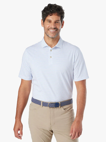 Fair Harbor Compass Polo - Light Blue Stripe