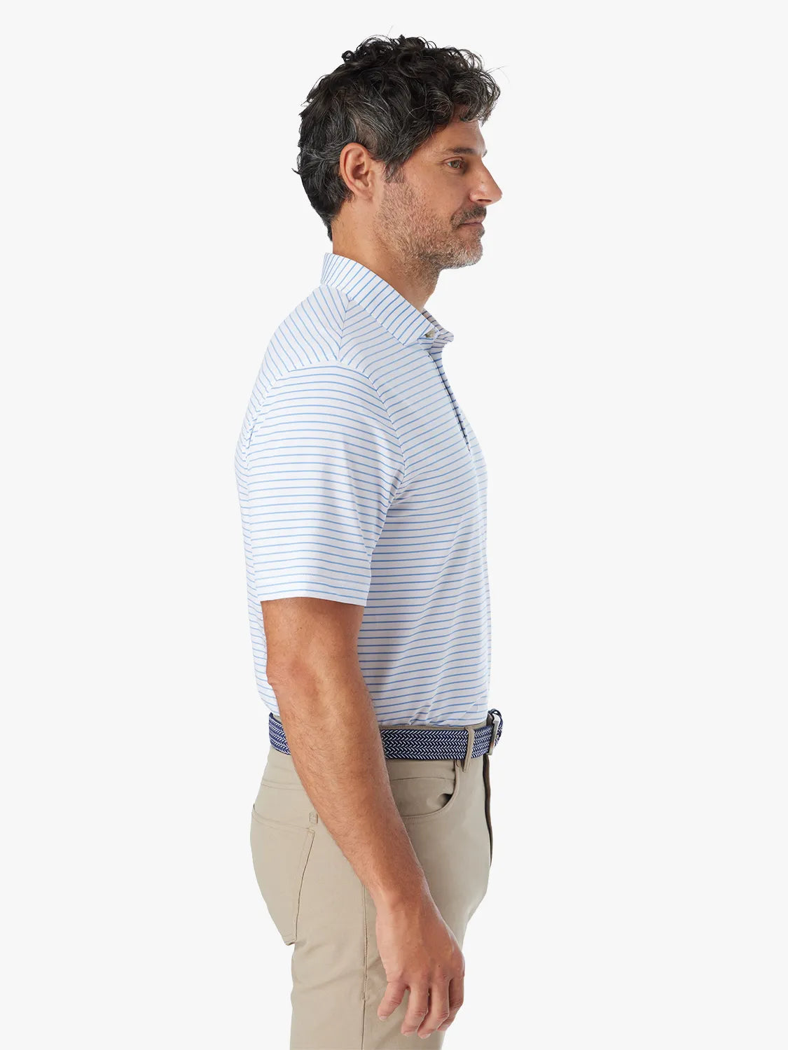 Fair Harbor Compass Polo - Light Blue Stripe