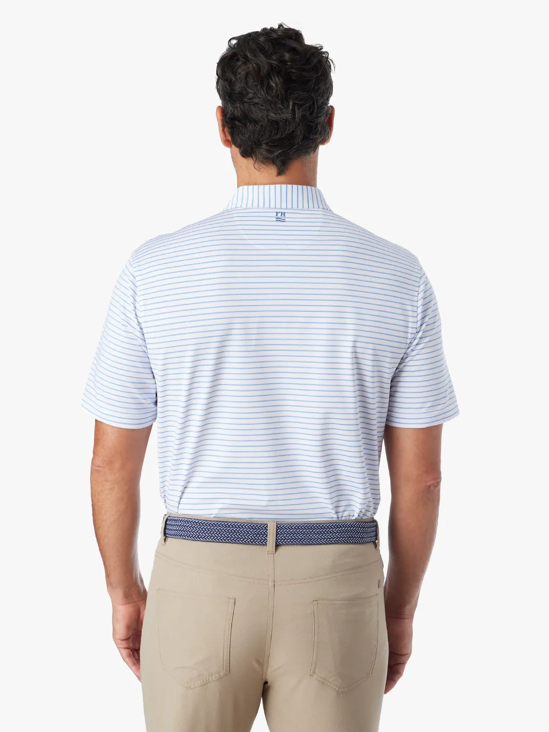 Fair Harbor Compass Polo - Light Blue Stripe