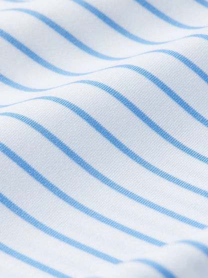 Fair Harbor Compass Polo - Light Blue Stripe