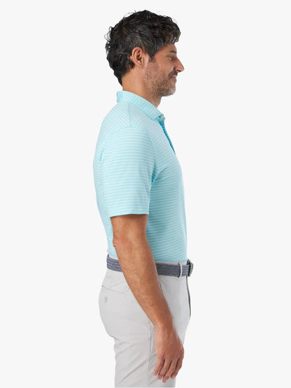 Fair Harbor Compass Polo - Aqua Stripe