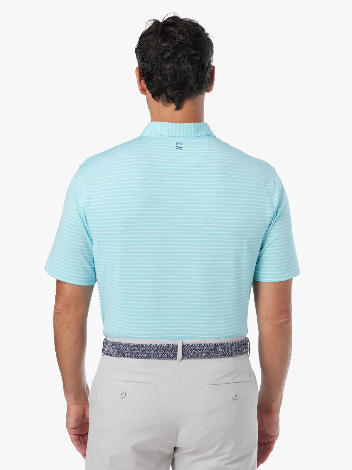 Fair Harbor Compass Polo - Aqua Stripe