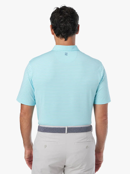 Fair Harbor Compass Polo - Aqua Stripe
