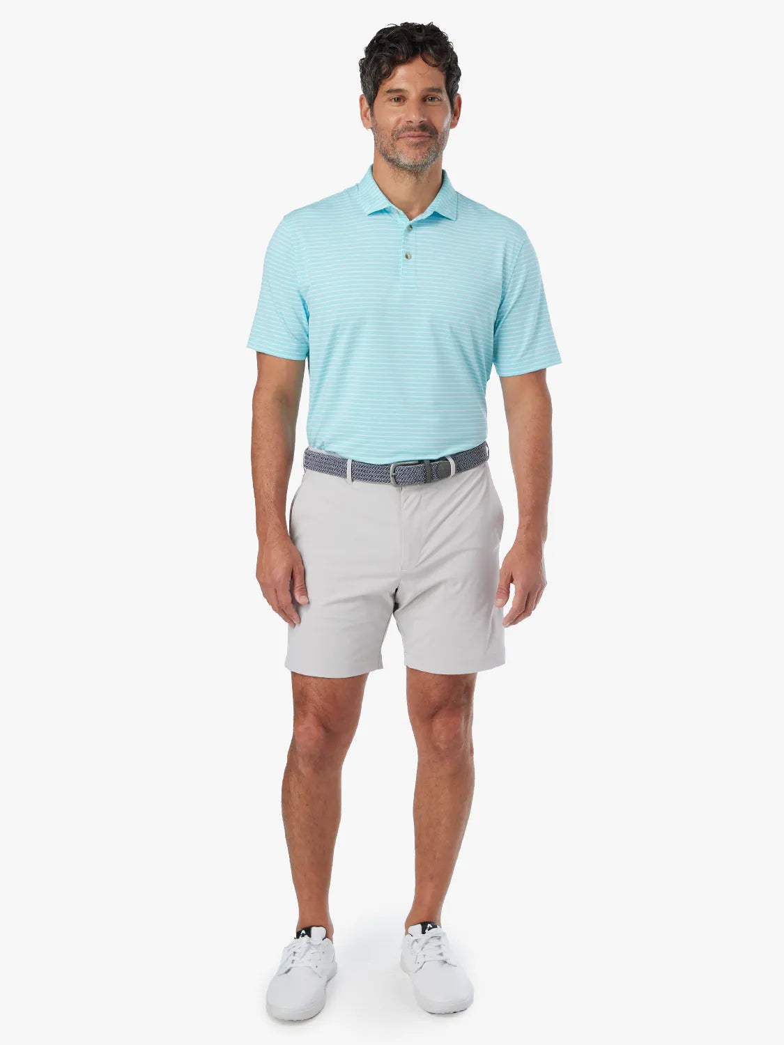 Fair Harbor Compass Polo - Aqua Stripe