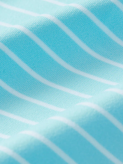 Fair Harbor Compass Polo - Aqua Stripe
