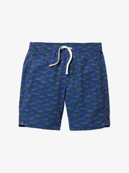 Fair Harbor Kids Anchor Trunk - Navy Neon Sharks
