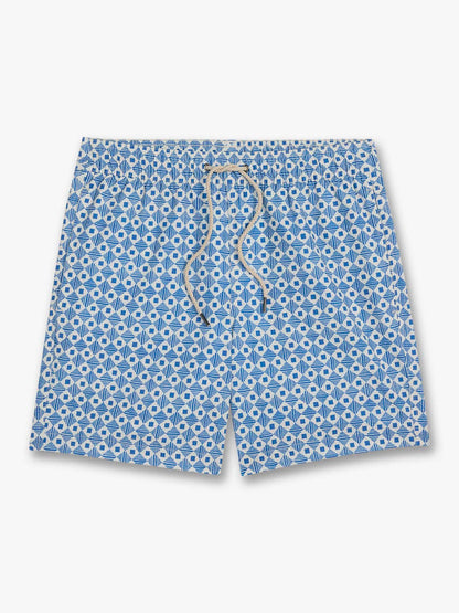 Fair Harbor Bayberry Trunk - Seersucker Sea Blue Tiles