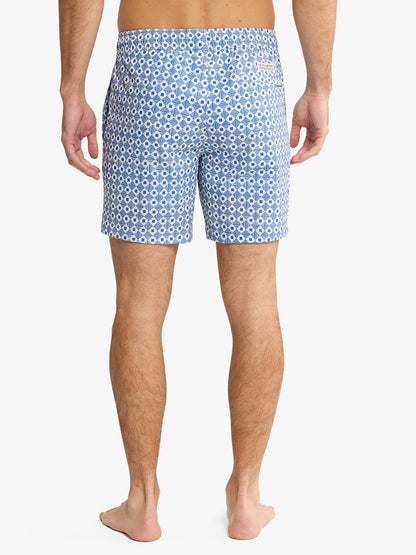 Fair Harbor Bayberry Trunk - Seersucker Sea Blue Tiles