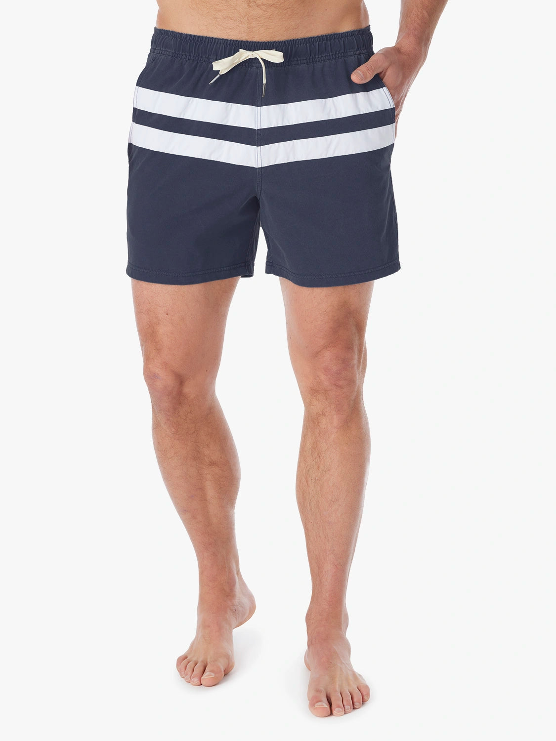 Fair Harbor Bungalow Trunk - Navy Nautical Stripe