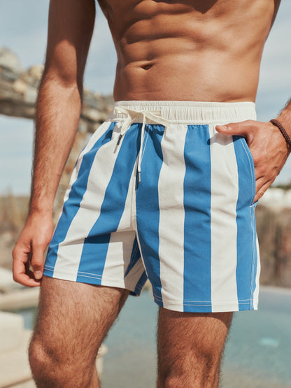 Fair Harbor Bungalow Trunk - Cobalt Cabana Stripe